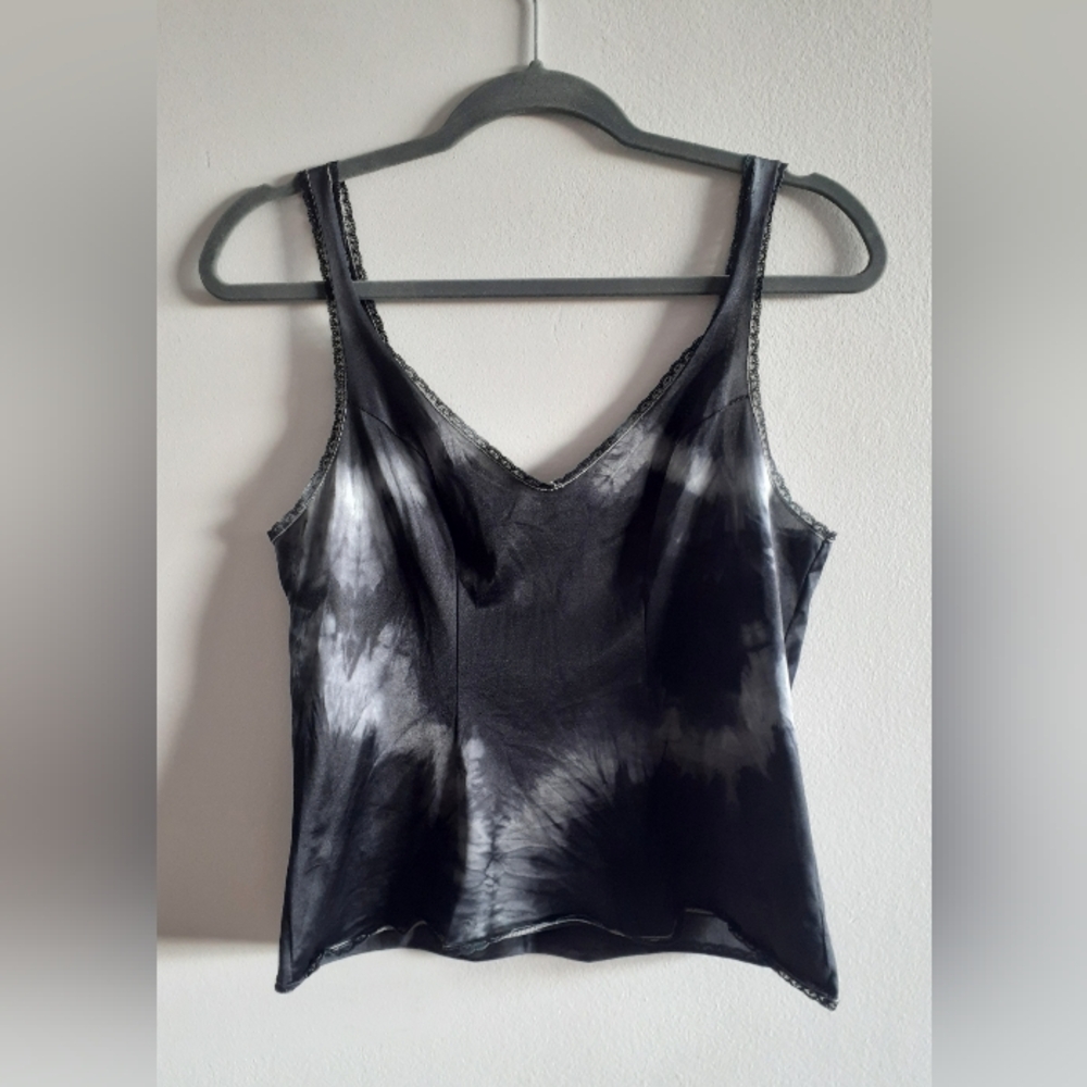 Tie-dye Silky Cami with Lace, size small
